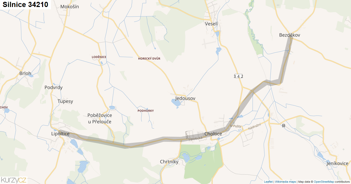 Silnice 34210 - mapa Silnice 34210