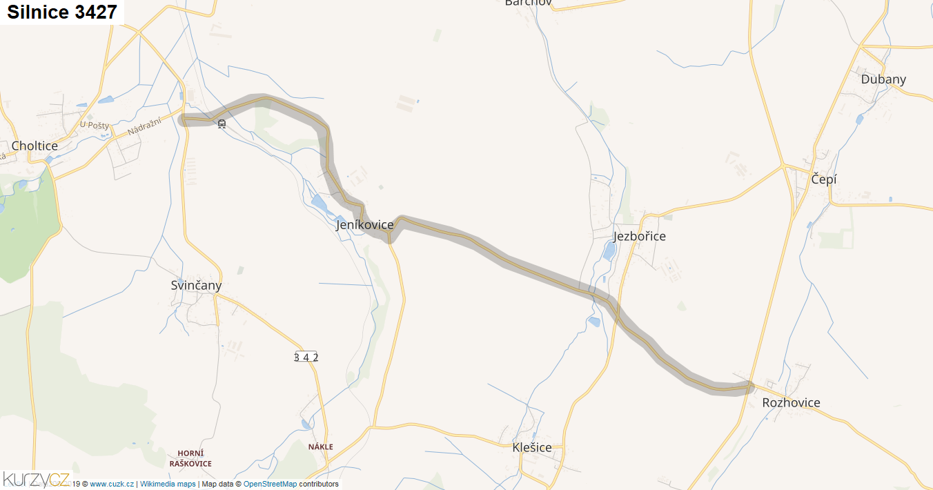 Silnice 3427 - mapa Silnice 3427