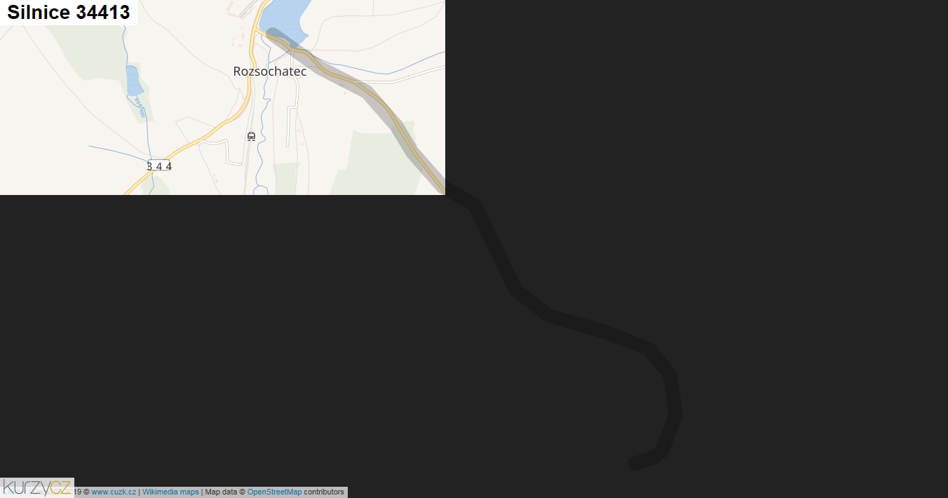 Silnice 34413 - mapa Silnice 34413