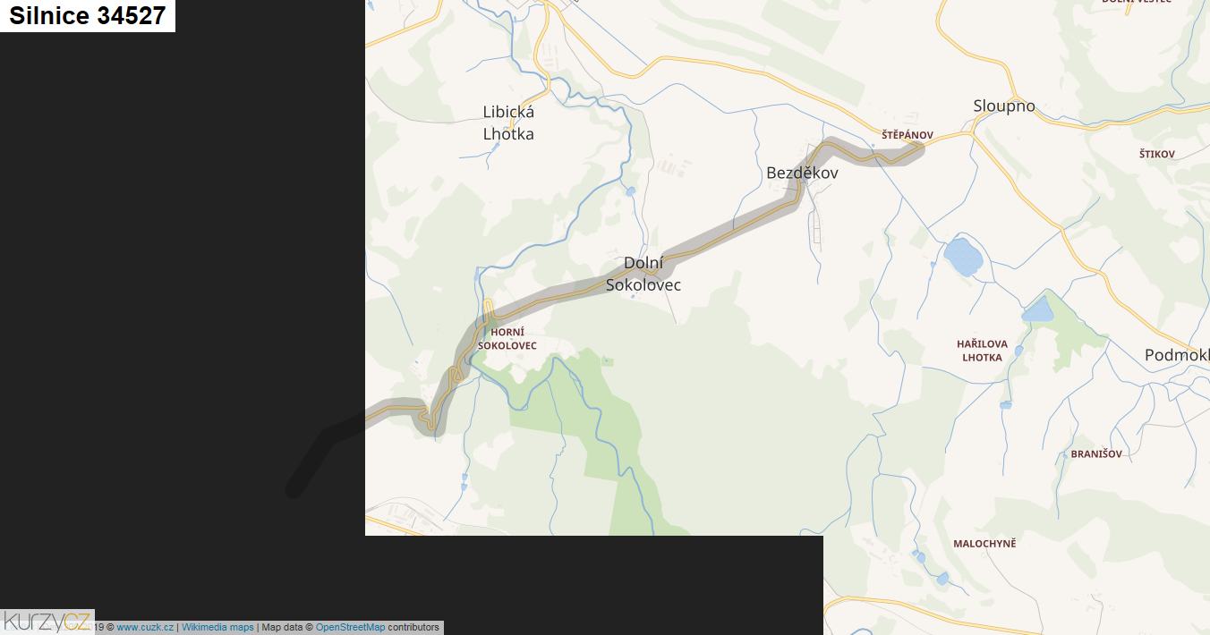 Silnice 34527 - mapa Silnice 34527