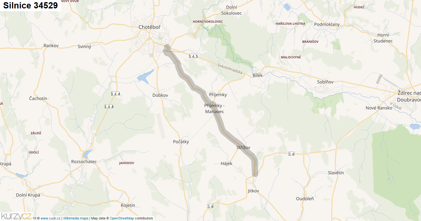 Silnice 34529 - mapa Silnice 34529