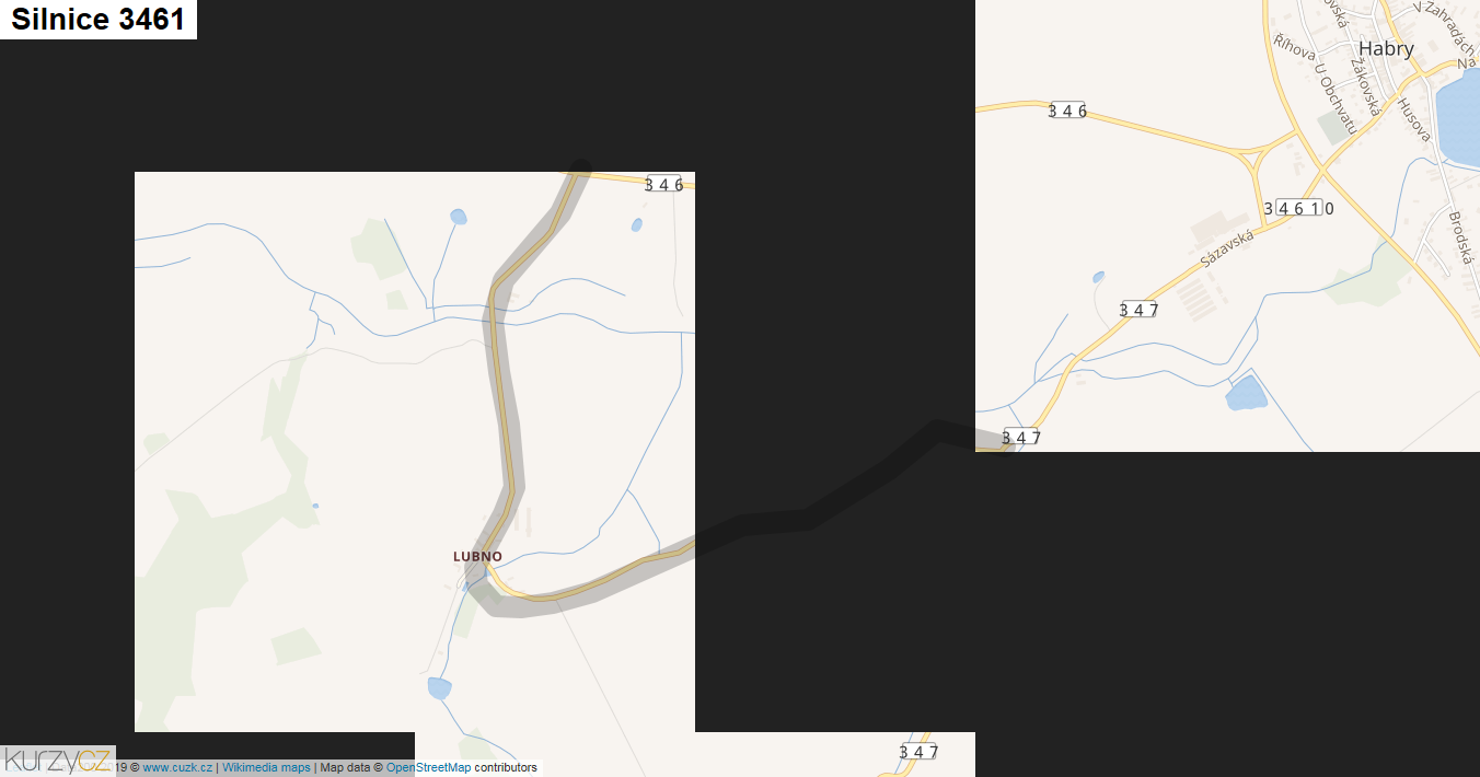 Silnice 3461 - mapa Silnice 3461