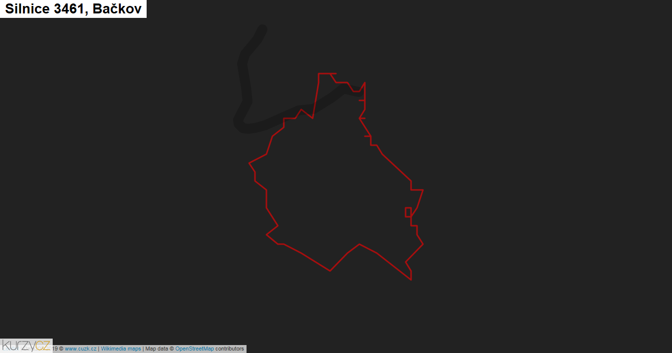 Bačkov, Silnice 3461 - Mapa