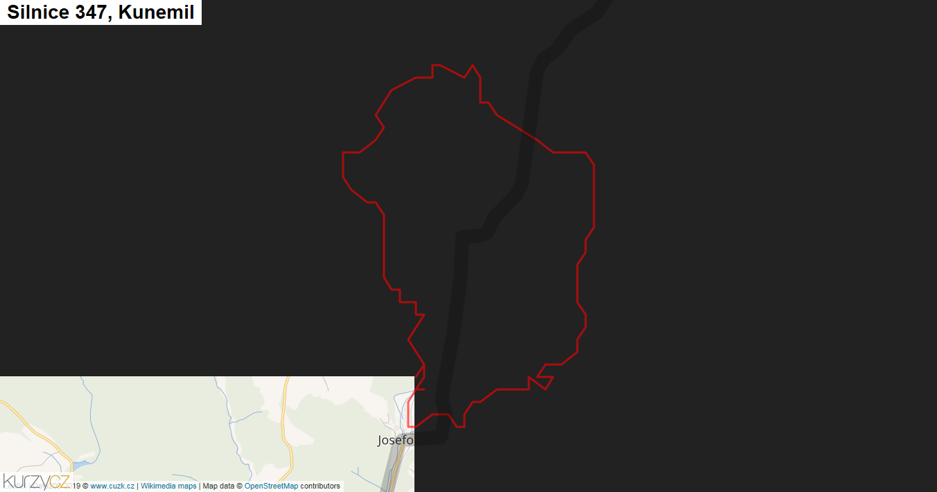 Kunemil, Silnice 347 - Mapa