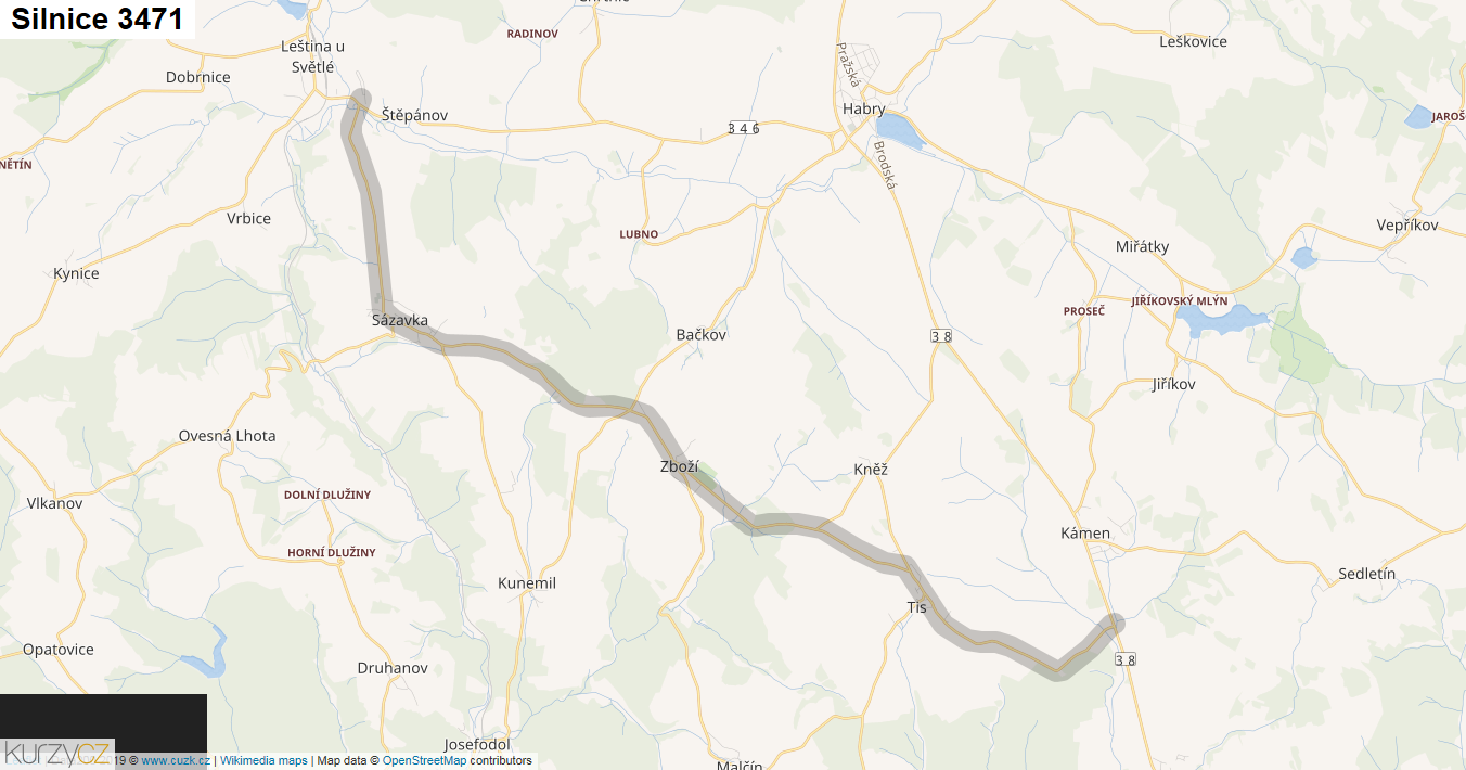 Silnice 3471 - mapa Silnice 3471