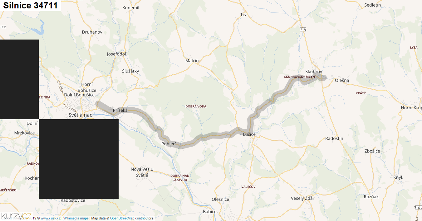 Silnice 34711 - mapa Silnice 34711