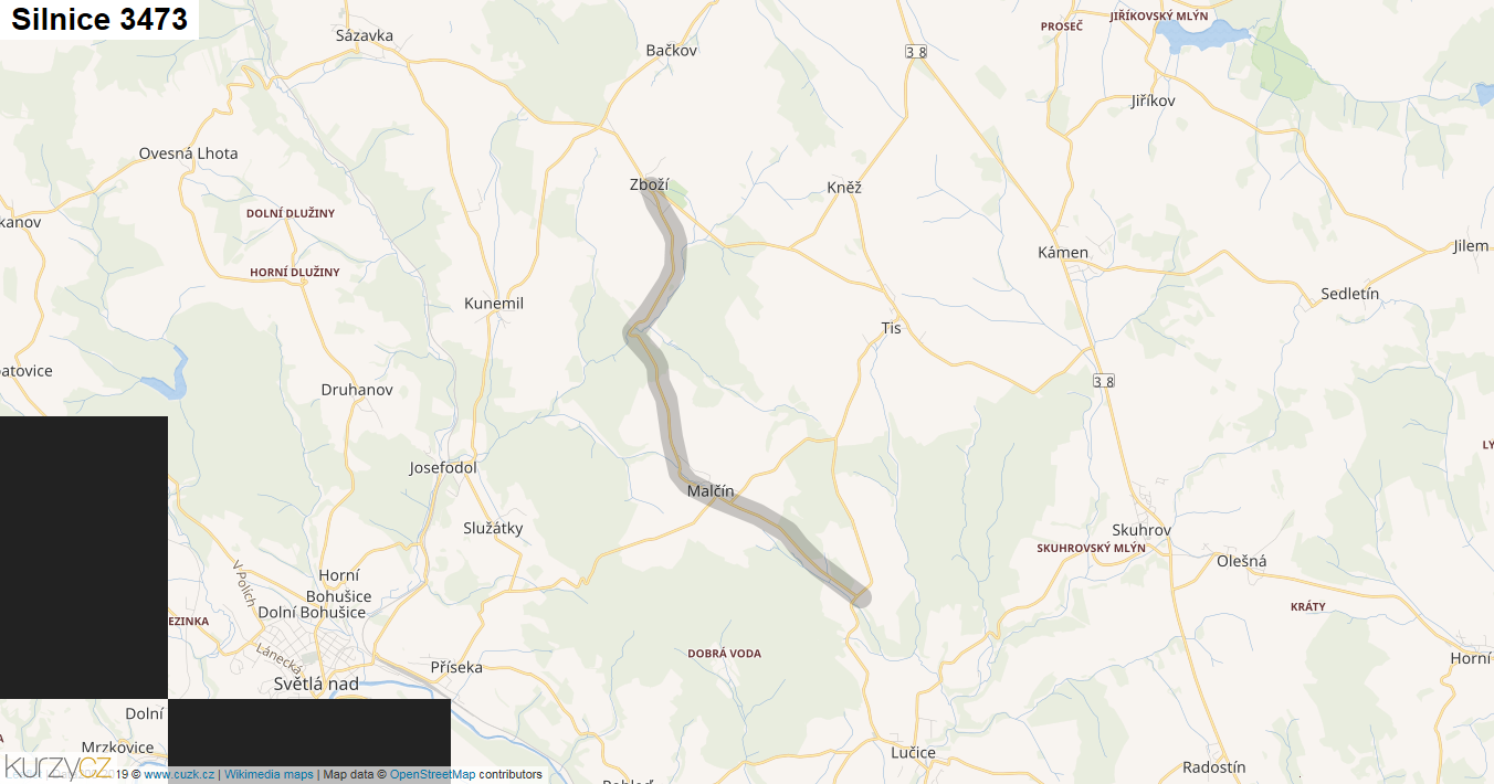 Silnice 3473 - mapa Silnice 3473