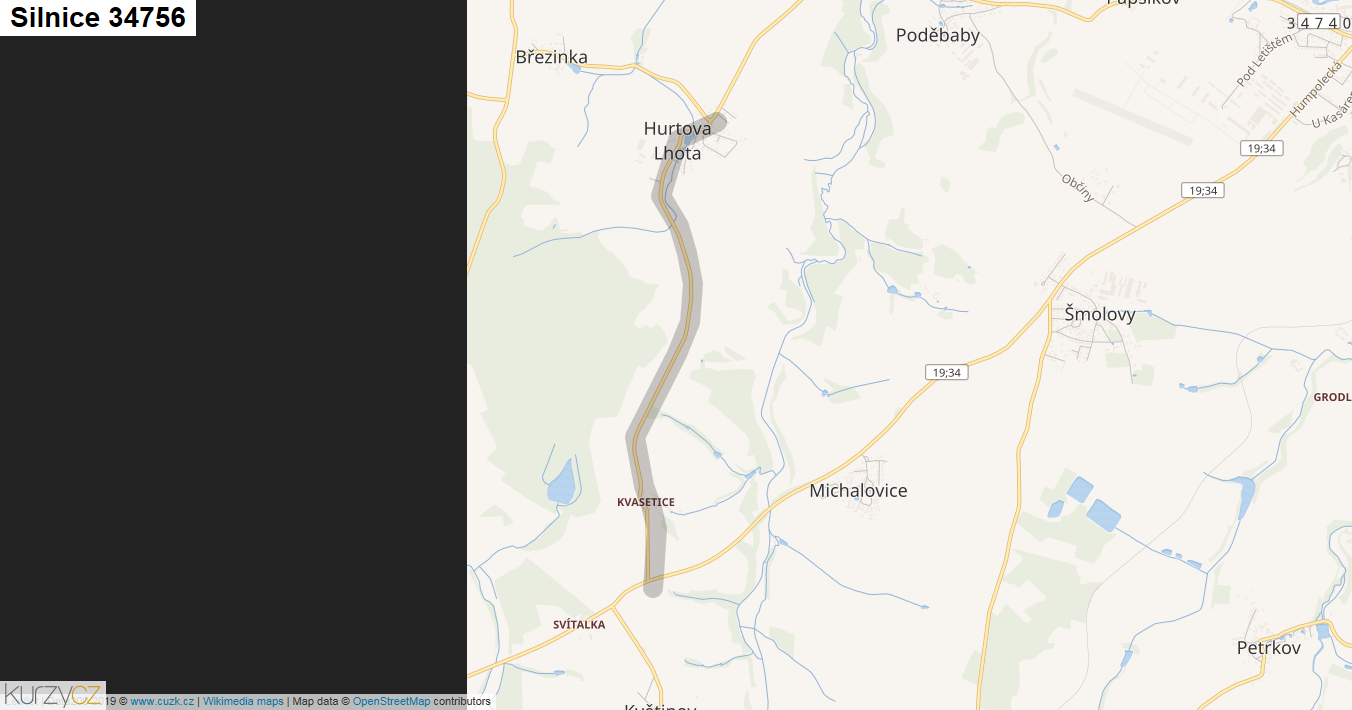 Silnice 34756 - mapa Silnice 34756