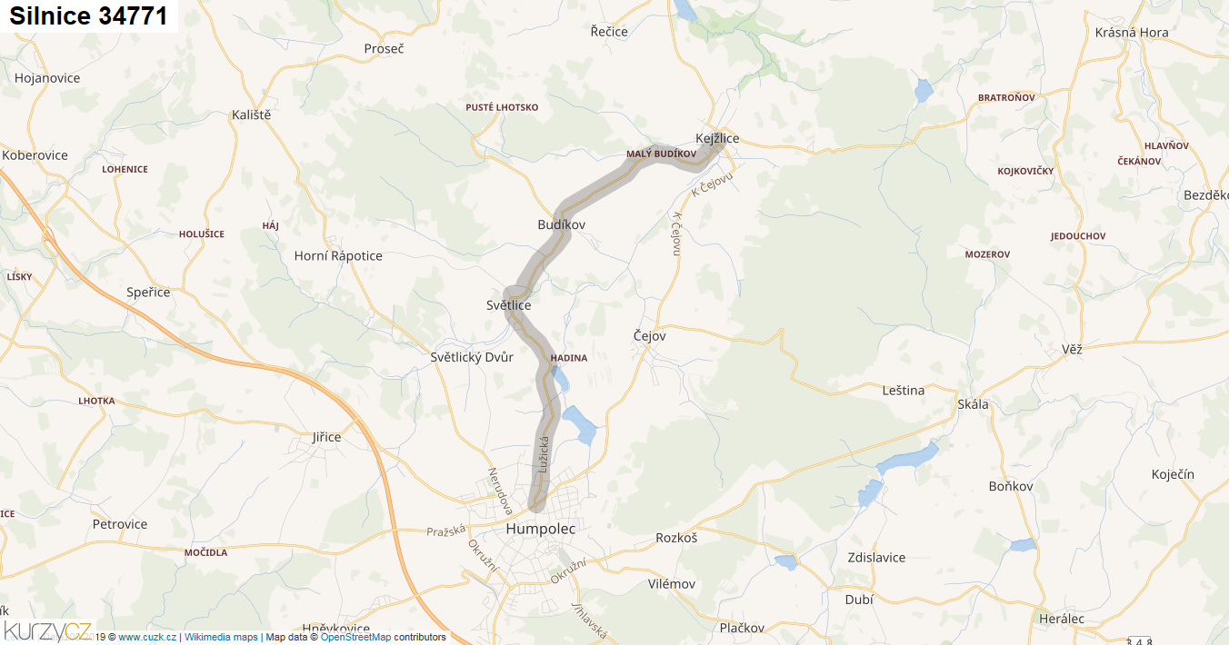 Silnice 34771 - mapa Silnice 34771