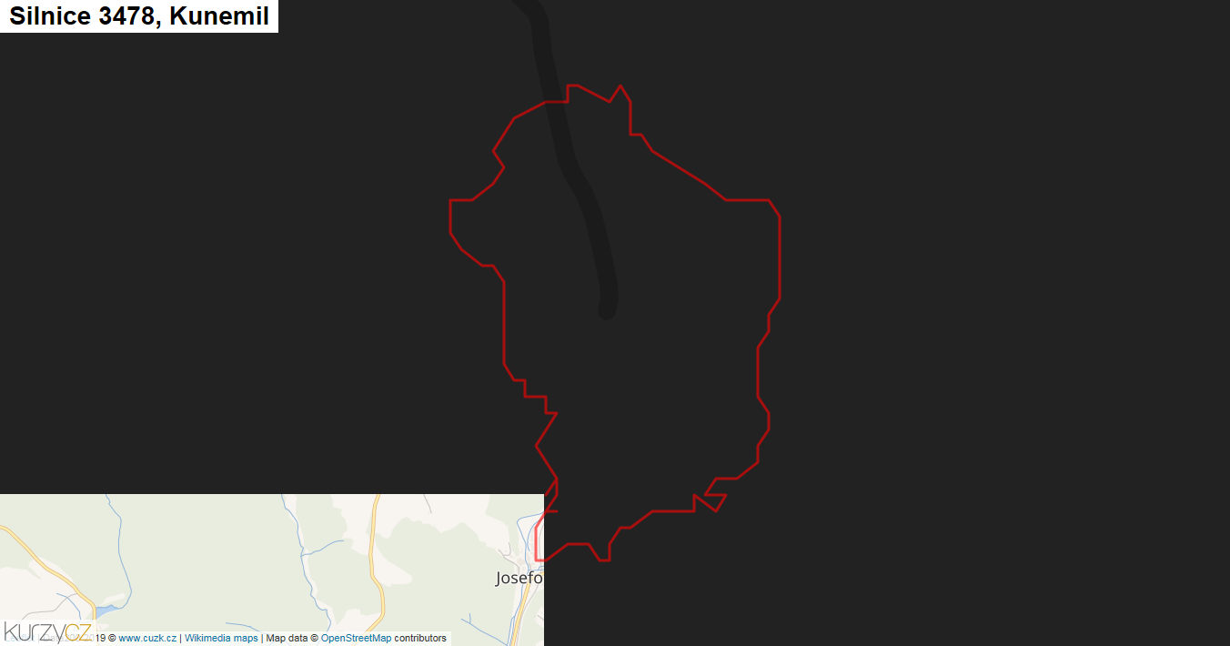 Kunemil, Silnice 3478 - Mapa