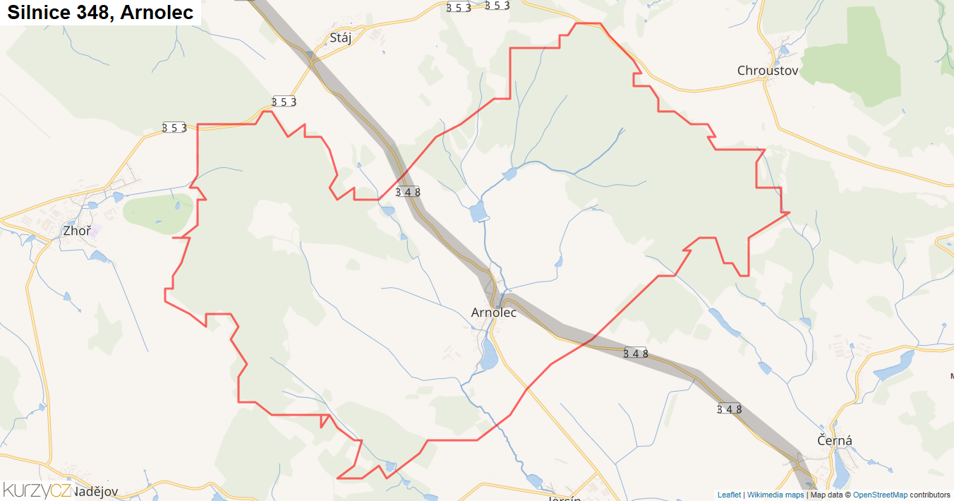 Arnolec, Silnice 348 - Mapa