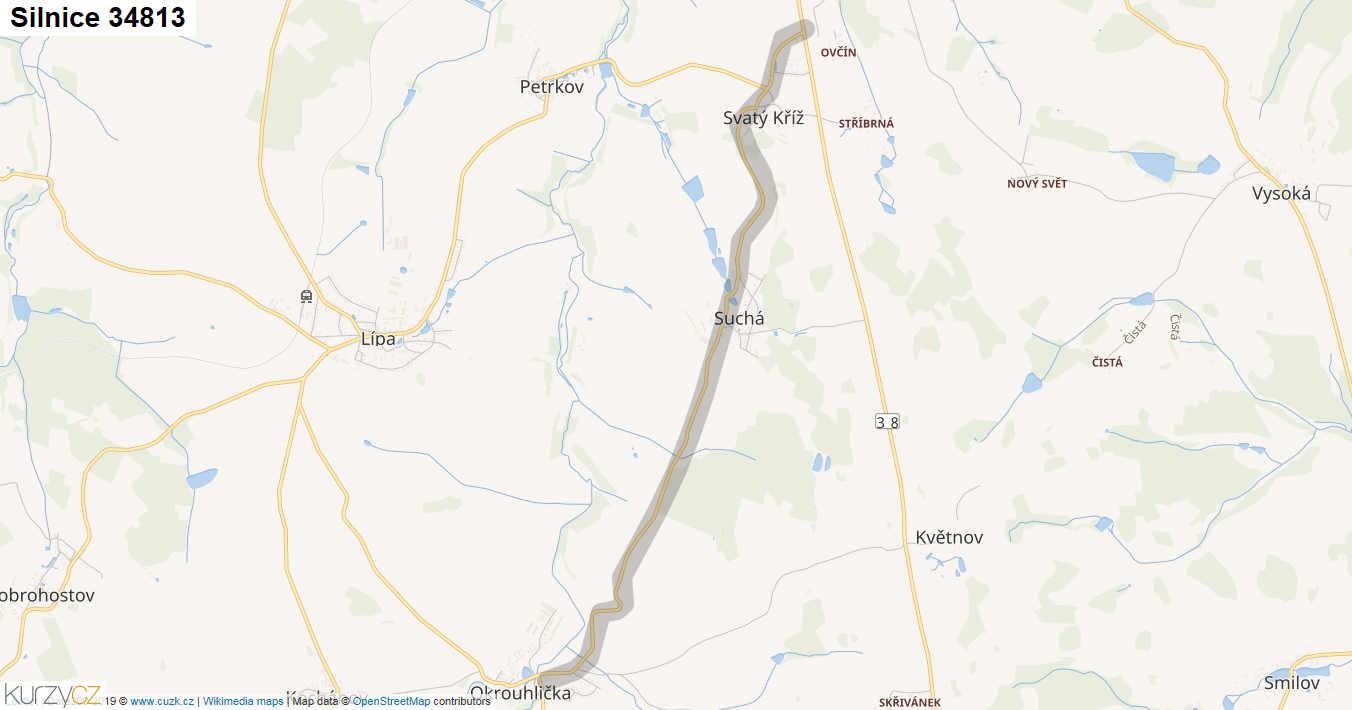 Silnice 34813 - mapa Silnice 34813