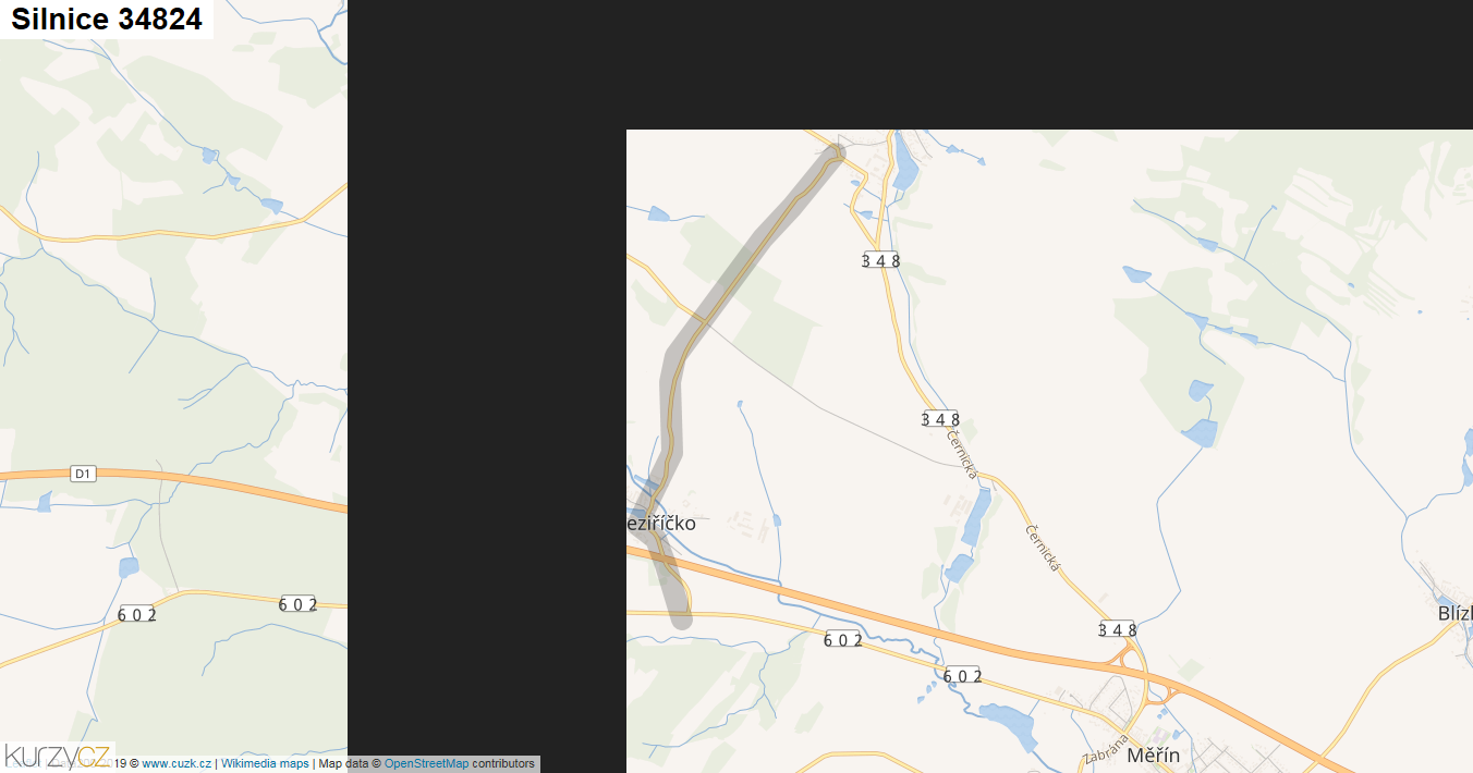Silnice 34824 - mapa Silnice 34824