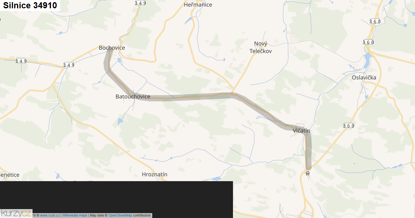 Silnice 34910 - mapa Silnice 34910