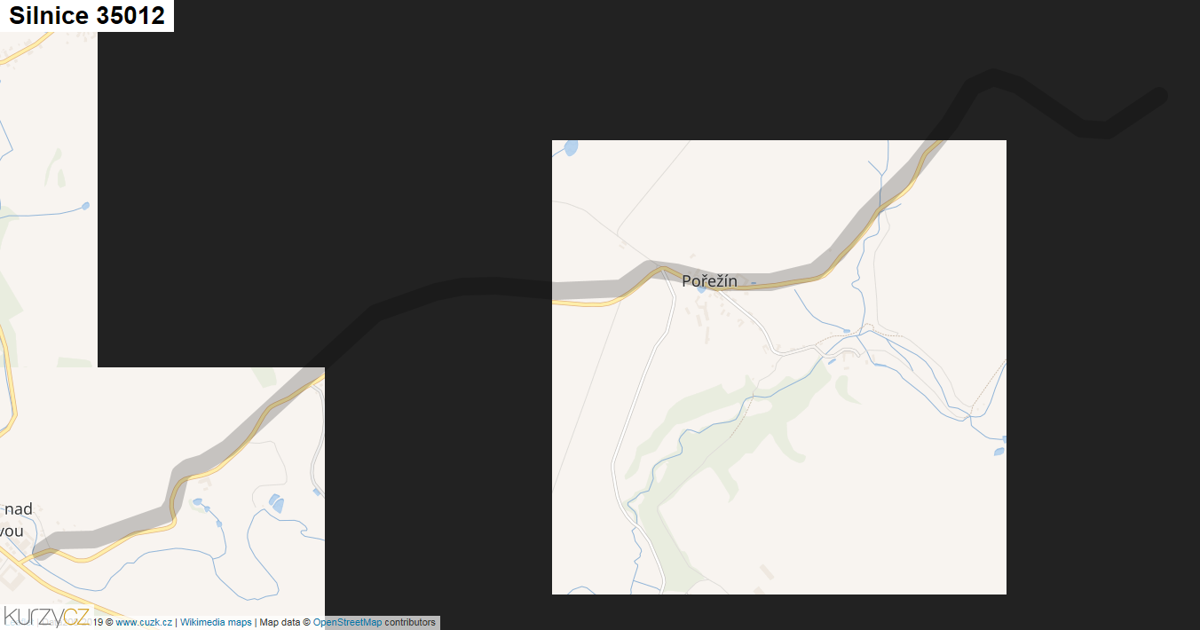 Silnice 35012 - mapa Silnice 35012