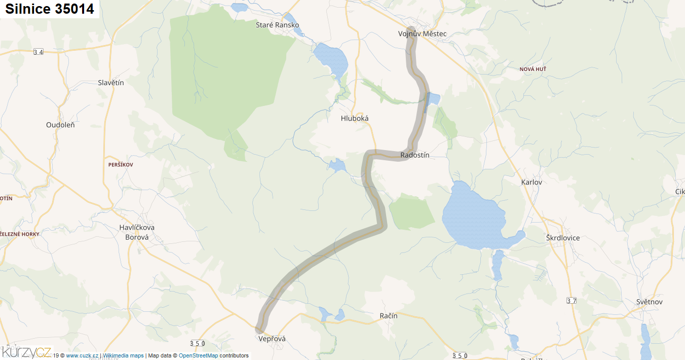 Silnice 35014 - mapa Silnice 35014