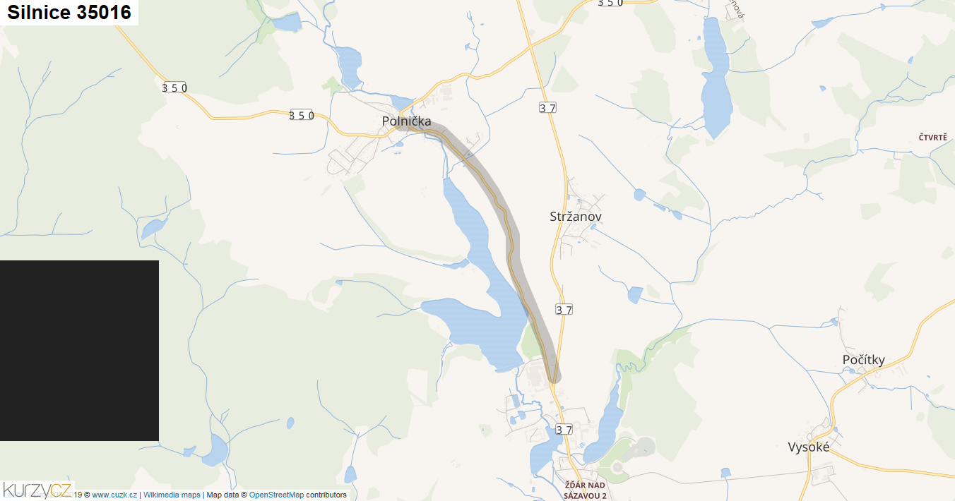 Silnice 35016 - mapa Silnice 35016