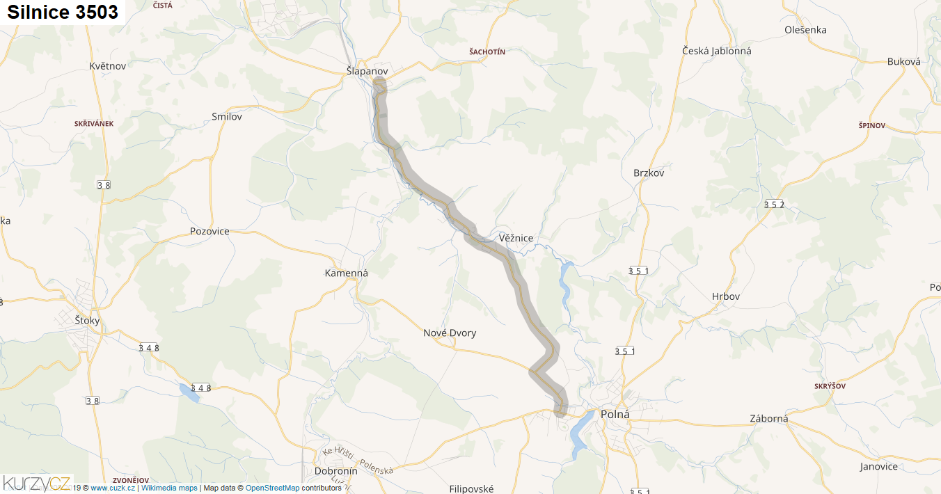 Silnice 3503 - mapa Silnice 3503