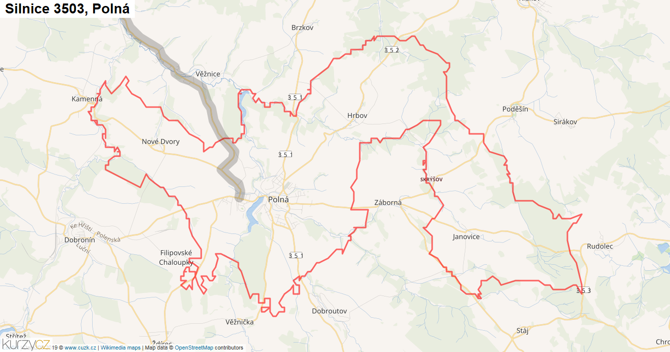 Polná, Silnice 3503 - Mapa