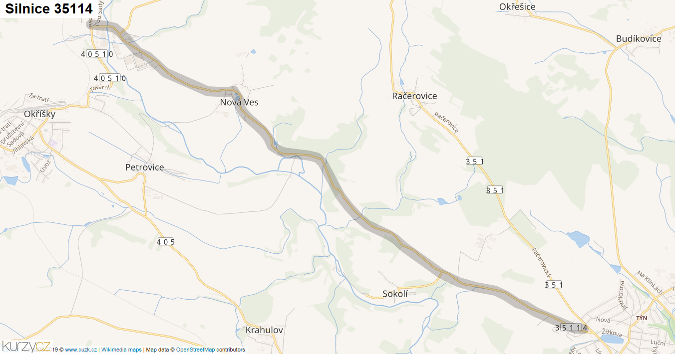 Silnice 35114 - mapa Silnice 35114