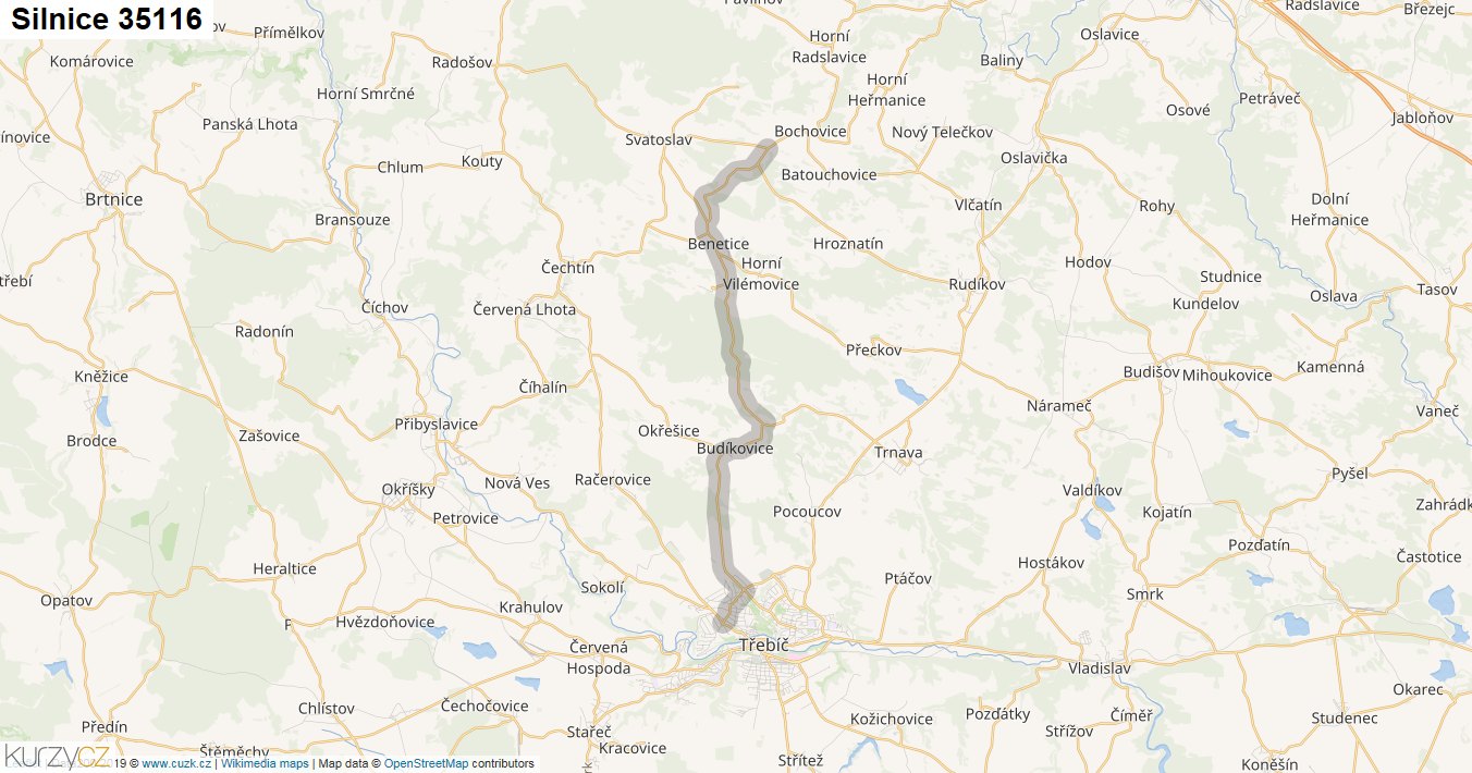 Silnice 35116 - mapa Silnice 35116