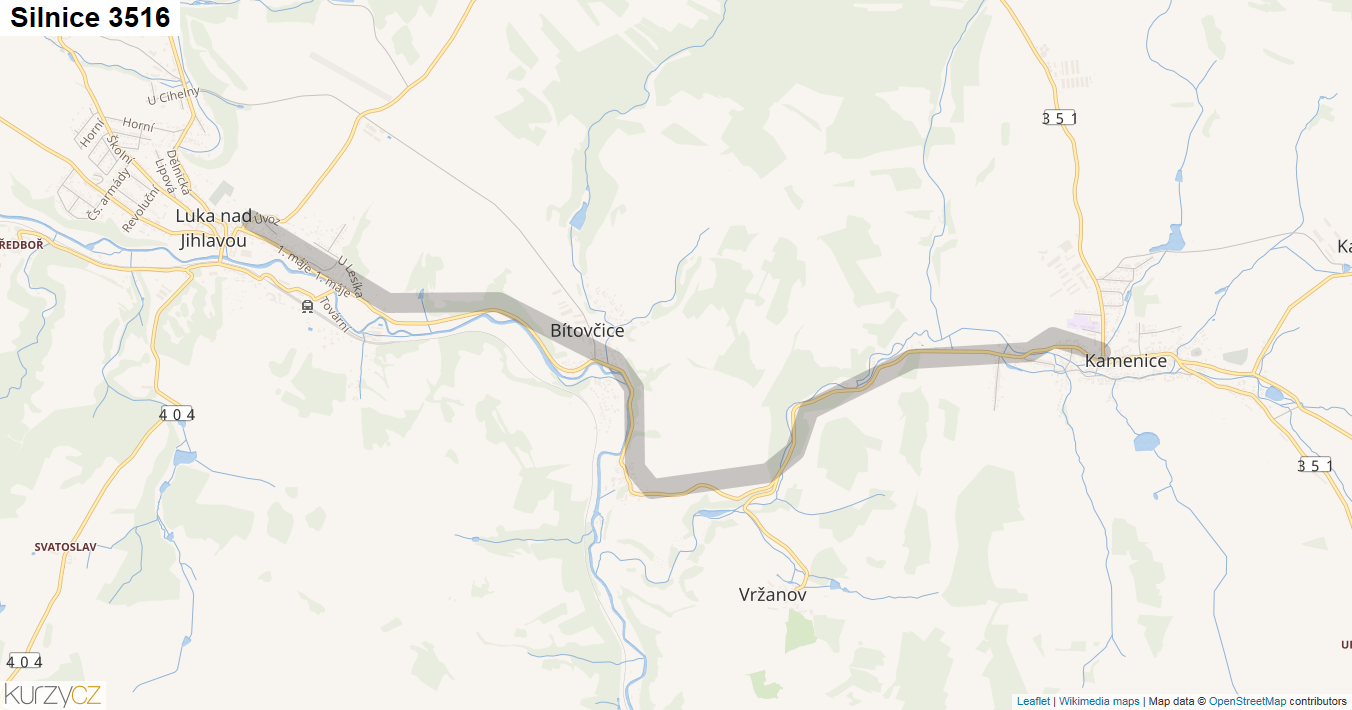 Silnice 3516 - mapa Silnice 3516