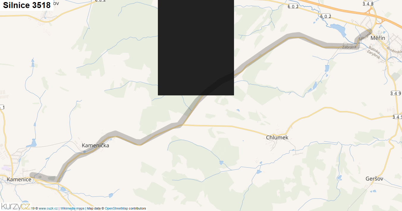 Silnice 3518 - mapa Silnice 3518