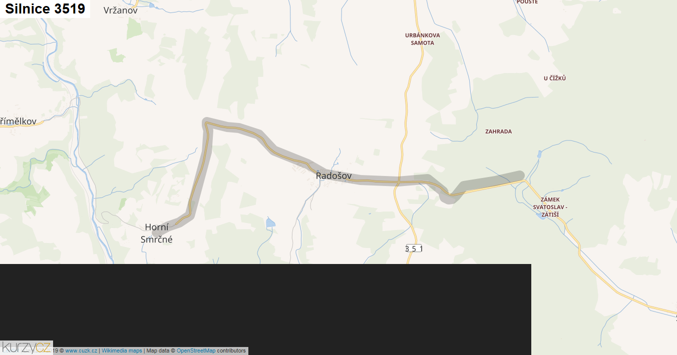 Silnice 3519 - mapa Silnice 3519