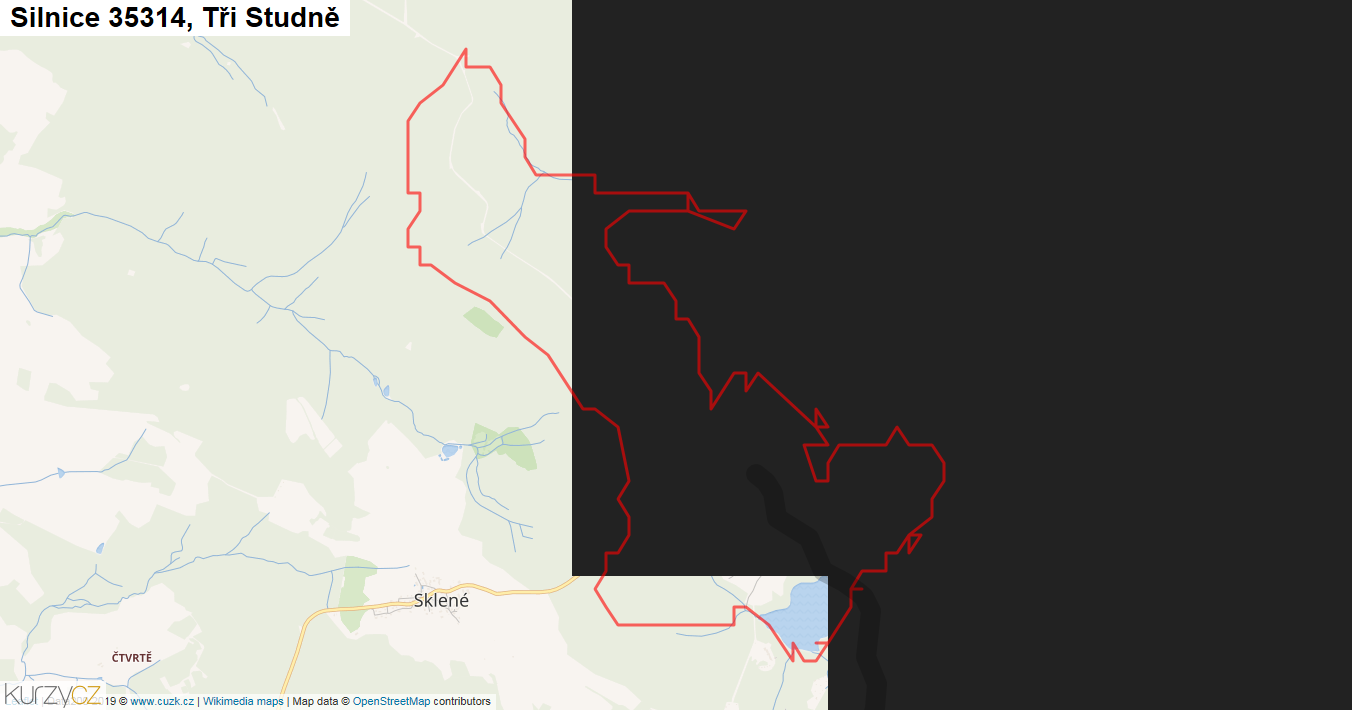 Tři Studně, Silnice 35314 - Mapa
