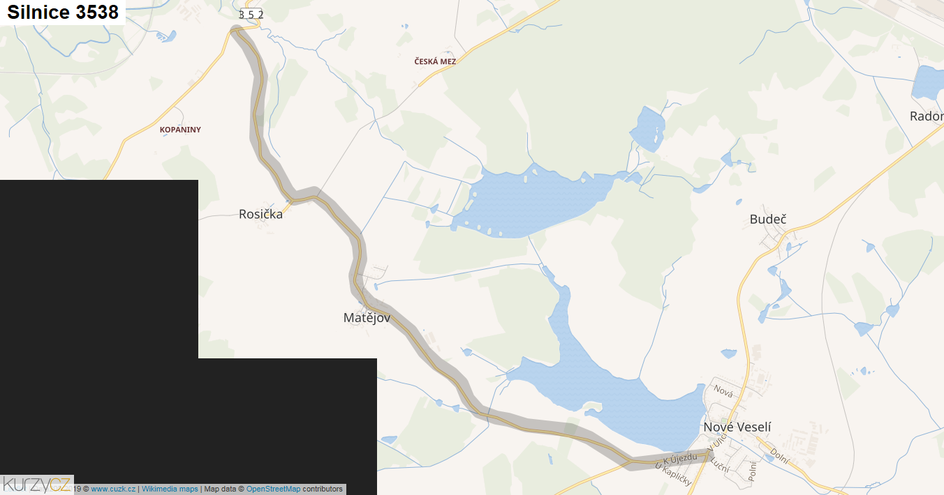 Silnice 3538 - mapa Silnice 3538