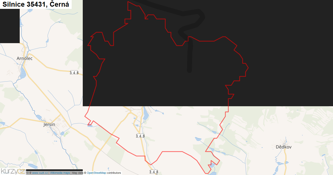 Černá, Silnice 35431 - Mapa
