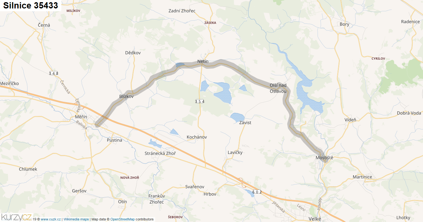 Silnice 35433 - mapa Silnice 35433