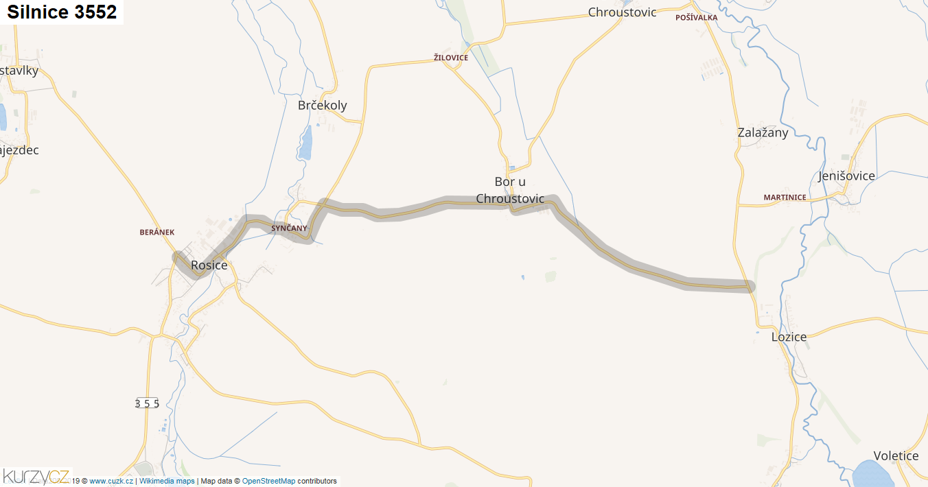 Silnice 3552 - mapa Silnice 3552