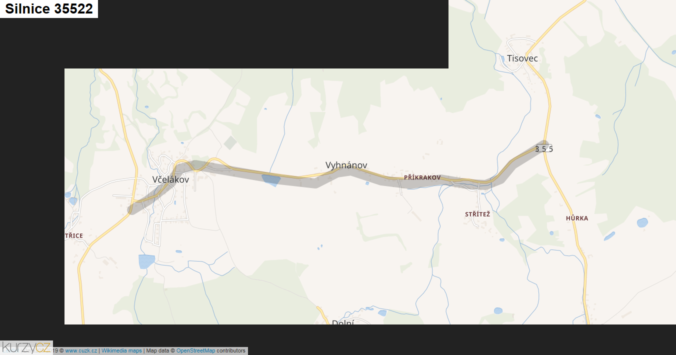 Silnice 35522 - mapa Silnice 35522