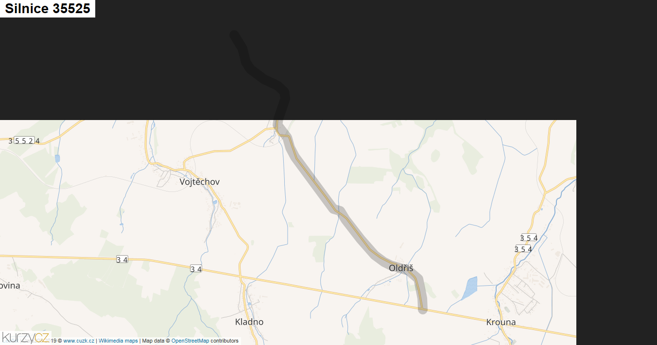 Silnice 35525 - mapa Silnice 35525