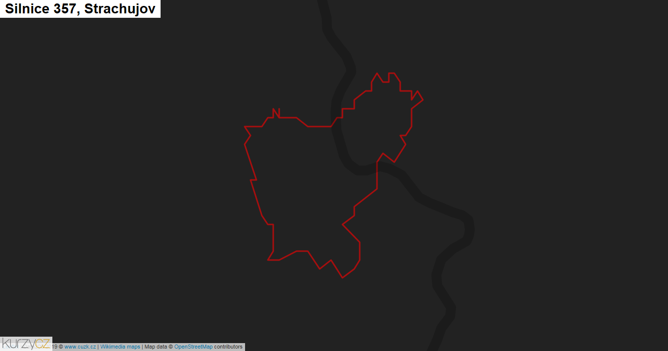 Strachujov, Silnice 357 - Mapa