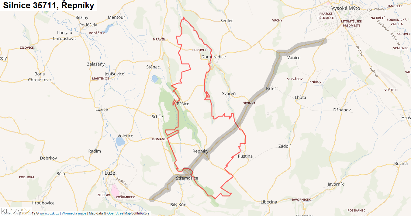 Řepníky, Silnice 35711 - Mapa