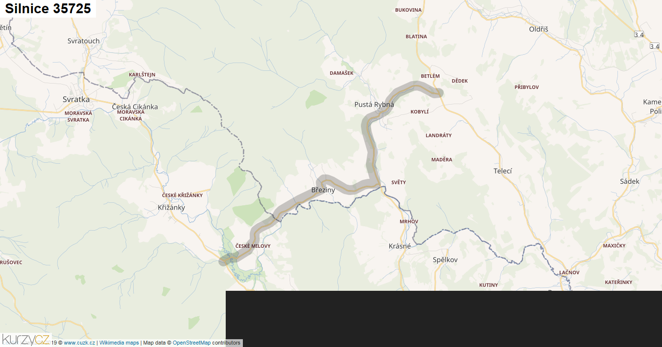 Silnice 35725 - mapa Silnice 35725