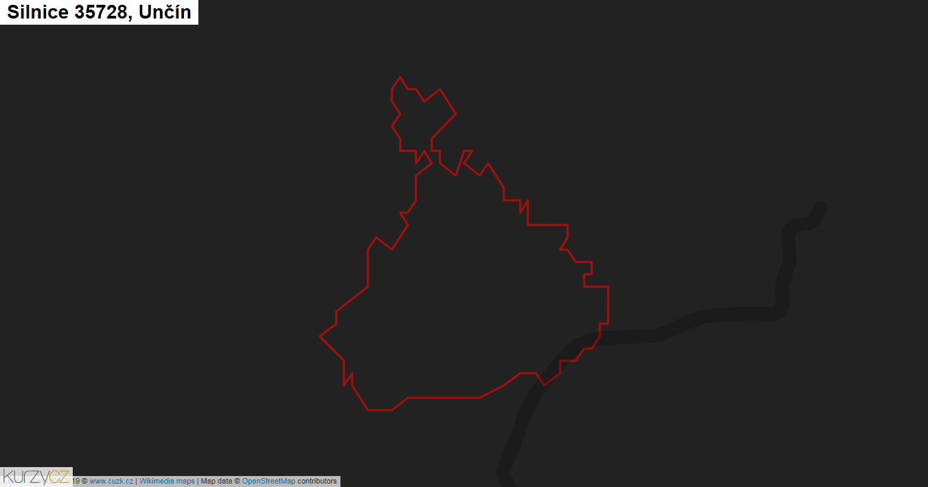 Unčín, Silnice 35728 - Mapa