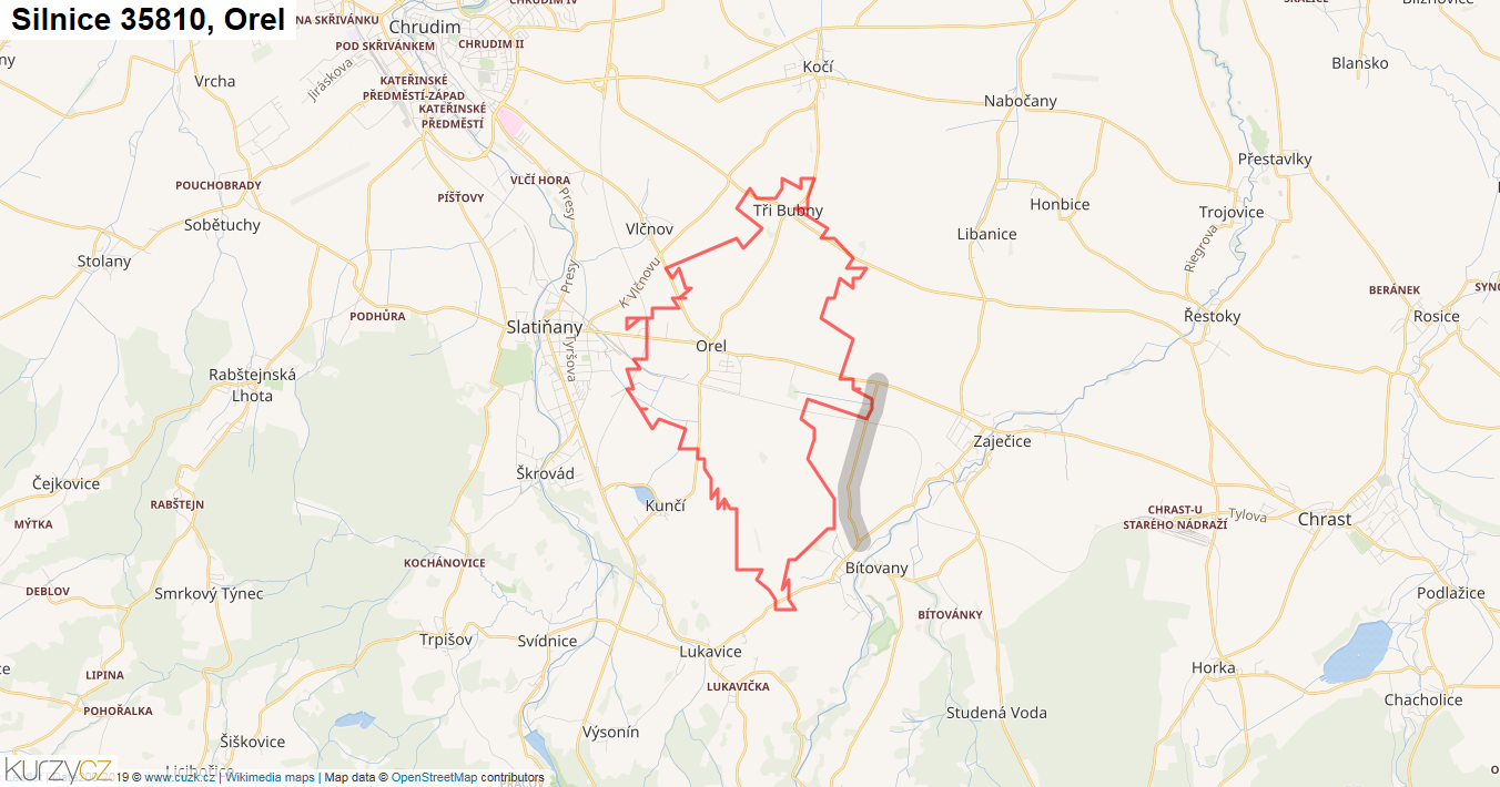 Orel, Silnice 35810 - Mapa