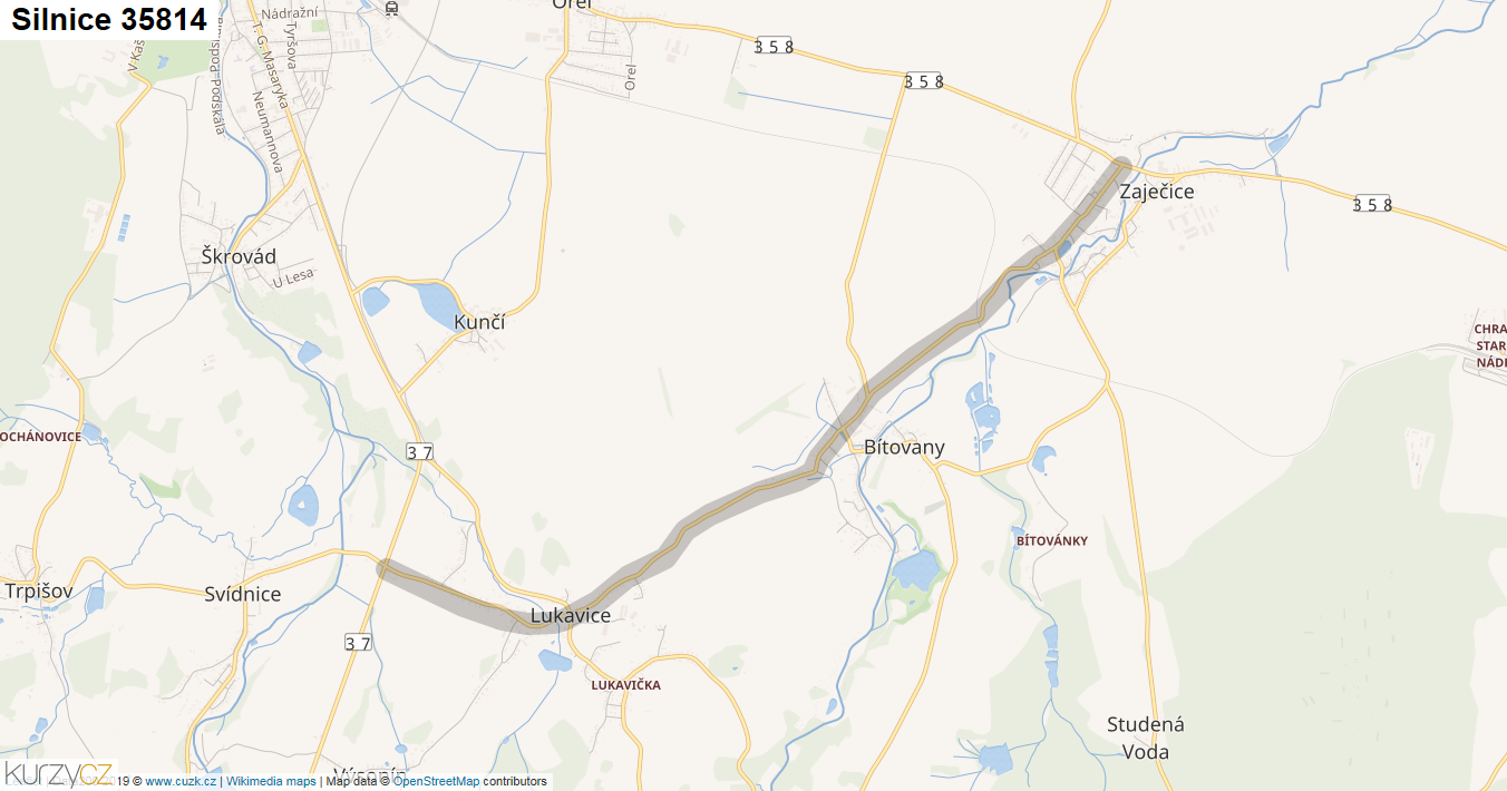 Silnice 35814 - mapa Silnice 35814