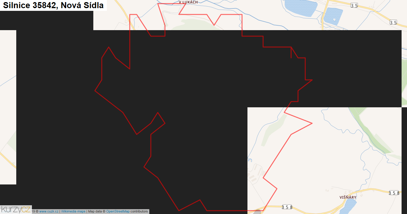 Nová Sídla, Silnice 35842 - Mapa