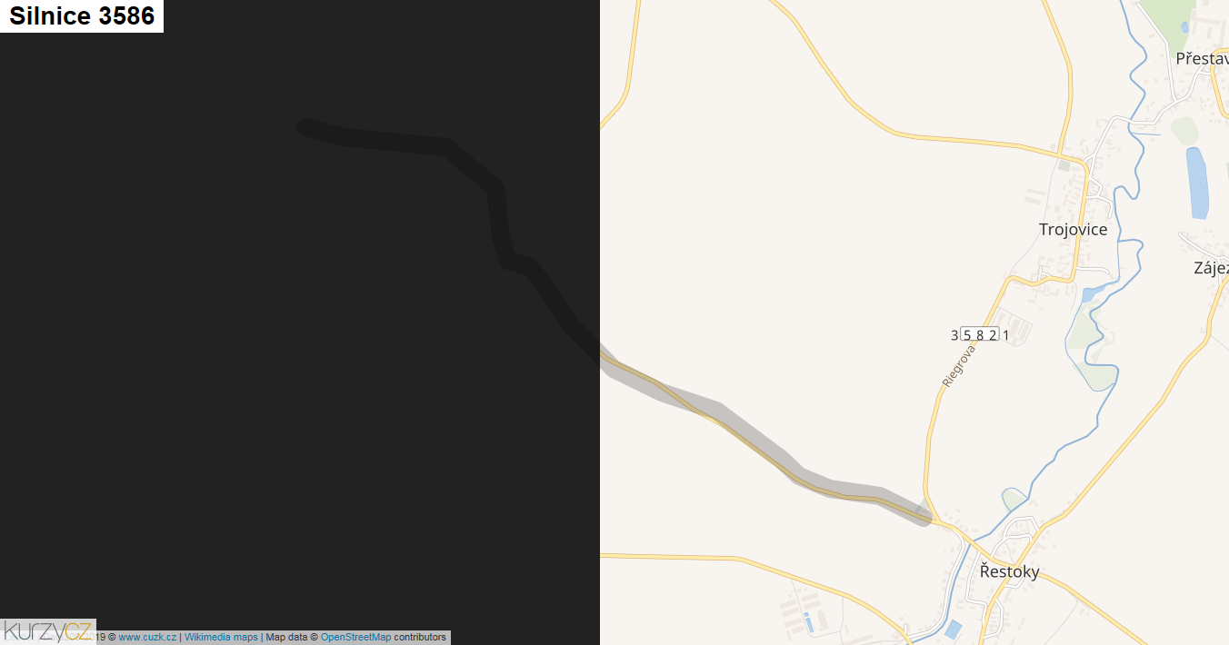 Silnice 3586 - mapa Silnice 3586