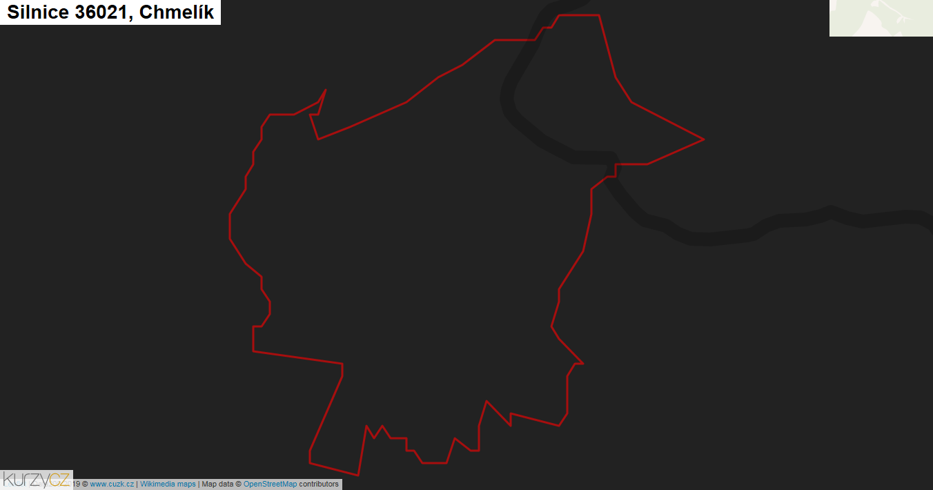 Chmelík, Silnice 36021 - Mapa