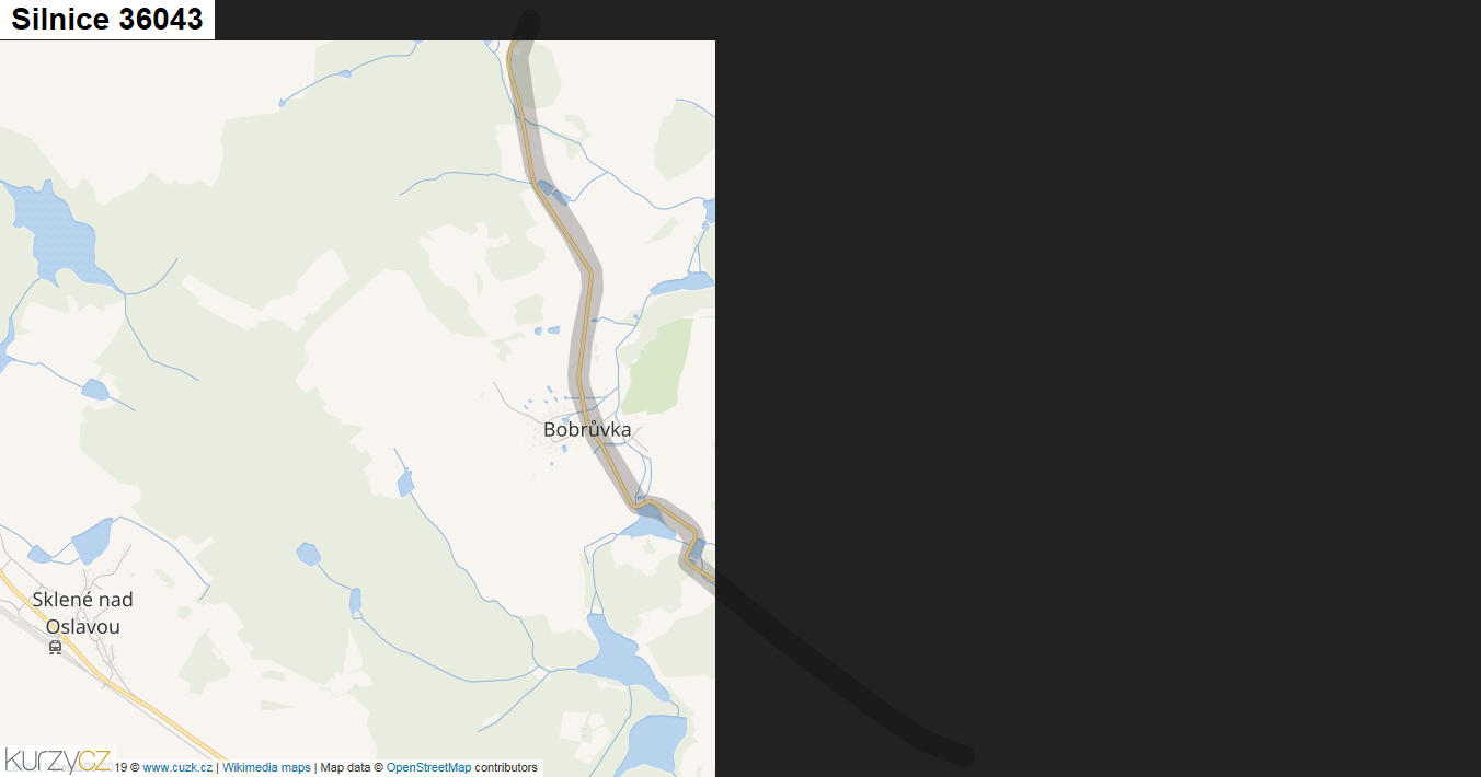 Silnice 36043 - mapa Silnice 36043