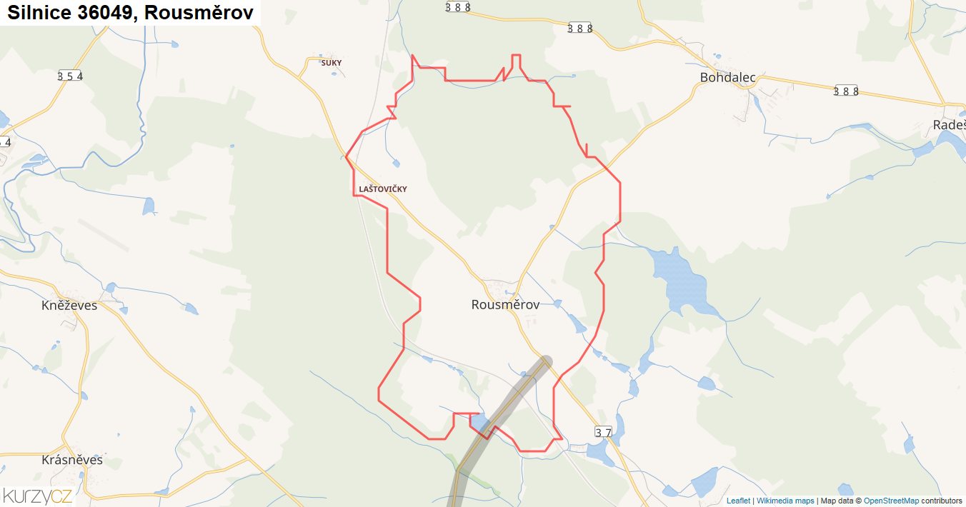 Rousměrov, Silnice 36049 - Mapa