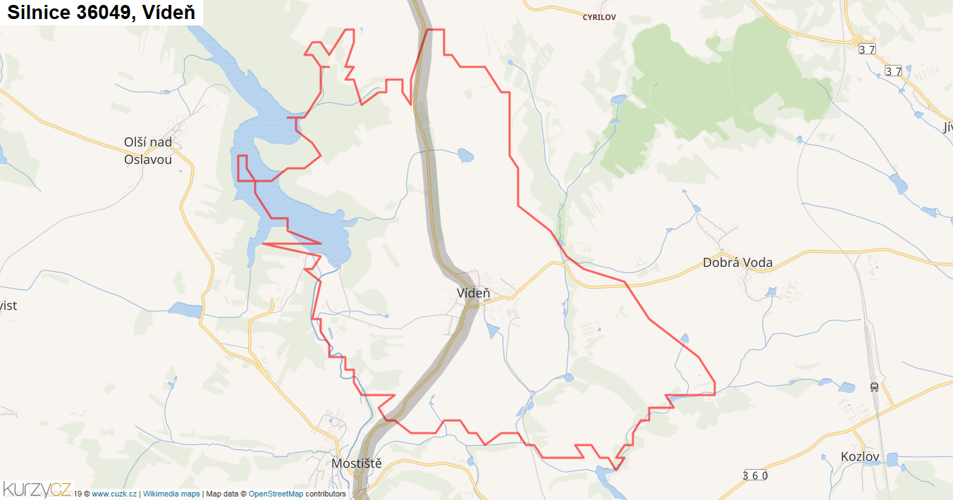Vídeň, Silnice 36049 - Mapa