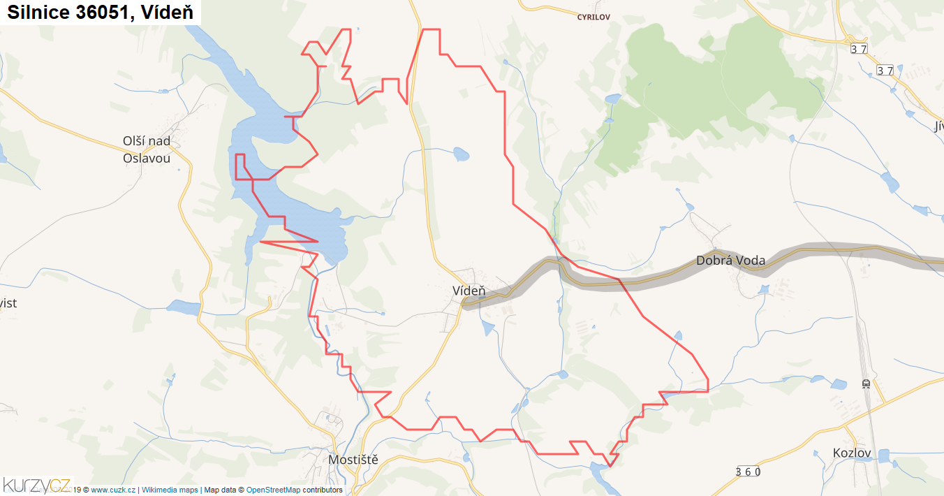 Vídeň, Silnice 36051 - Mapa