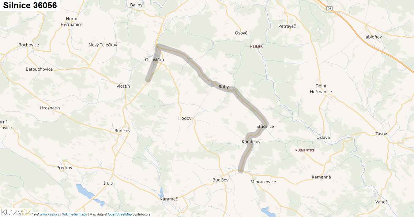 Silnice 36056 - mapa Silnice 36056