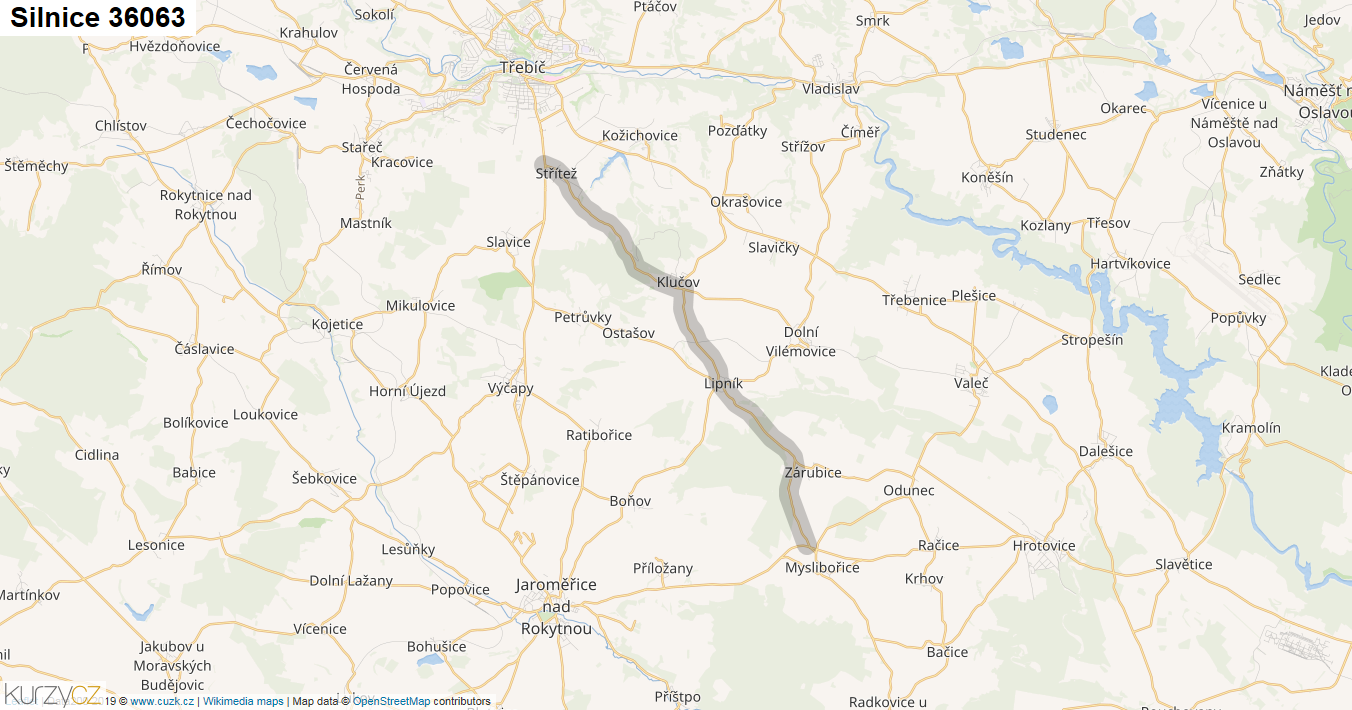 Silnice 36063 - mapa Silnice 36063